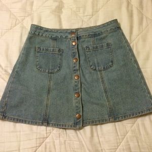 Brandy Melville Denim Button-Up Skirt