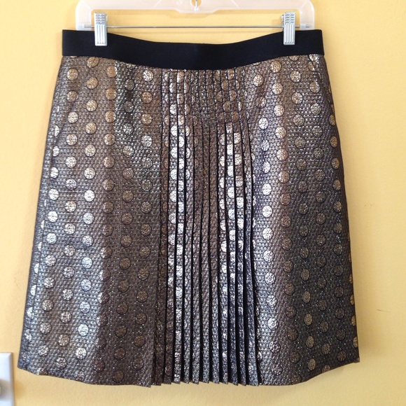 🛎PRICE DROP 😸J Crew skirt size 8 gold brocade 1