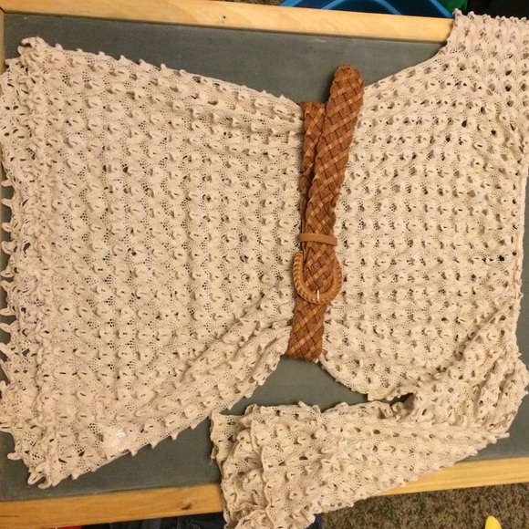 Tan colored short dress/cover up. - Picture 2 of 3