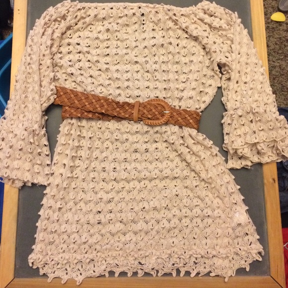 Tan colored short dress/cover up. - Picture 3 of 3