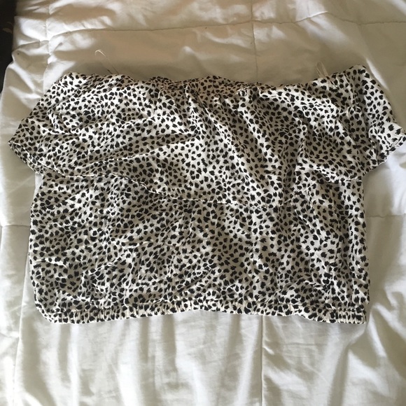 Leopard mini strapless top
