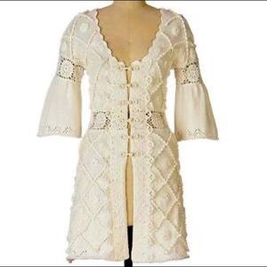 Anthropologie Knitted and Knotted Sweater Coat