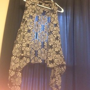 Light weight shear net cardigan