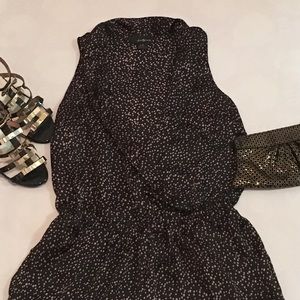 Black and Light Pink Polka Dot Romper