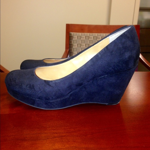 Black Suede Ana Wedges