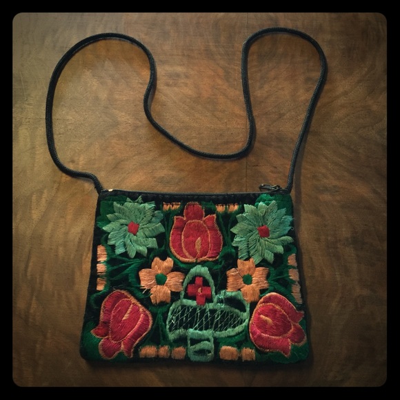 Handbags - Mexican Velvet Embroidered CrossBody Bag