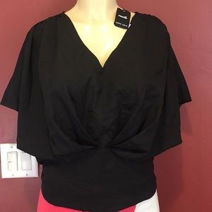 V-Neck Black Top