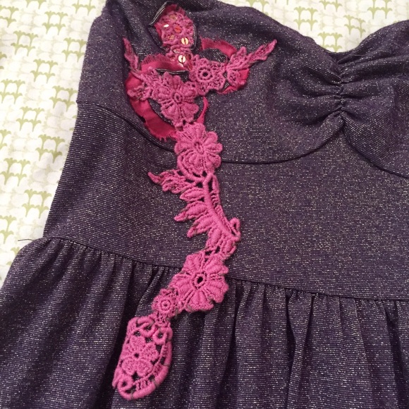 Metallic Ruffle Free People Dress - Picture 3 of 4