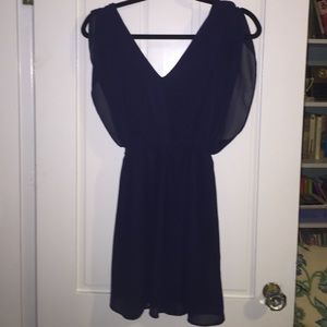 Navy off the shoulder dress