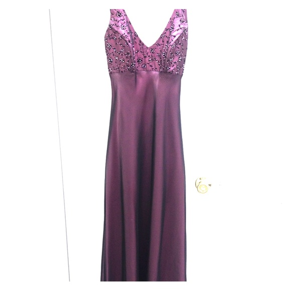 Plum Eggplant Prom / Bridesmaid Dress Gown