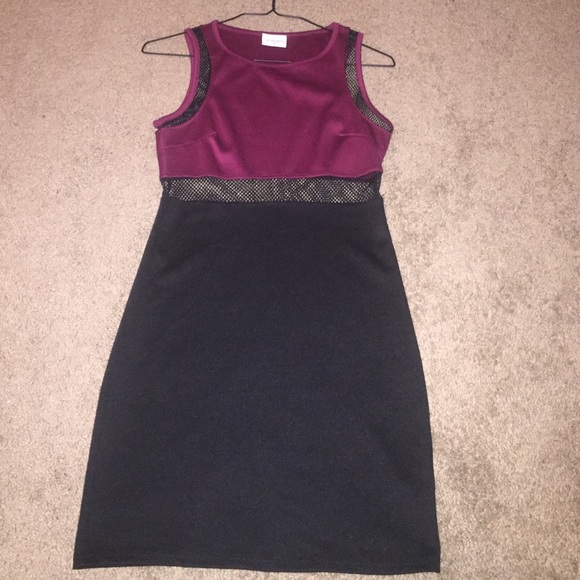 LA Hearts mesh cut out body con dress