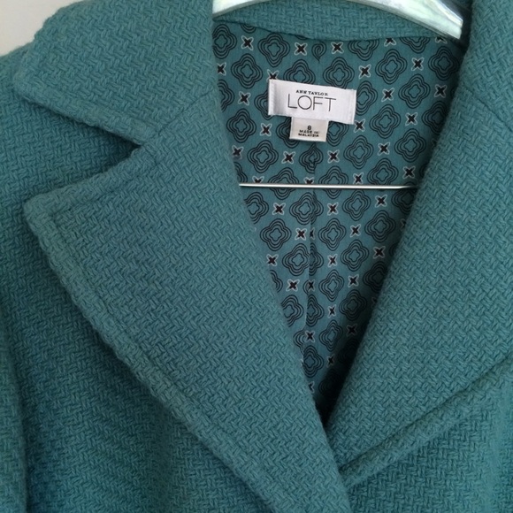 LOFT turquoise wool blend coat - Picture 2 of 3