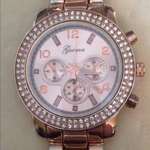 Geneva watch, rose gold color