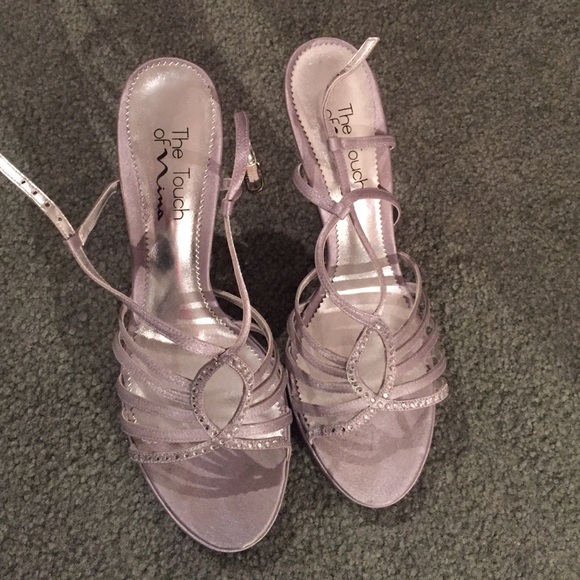 BRAND NEW Silver strappy Nina heels - Picture 1 of 5