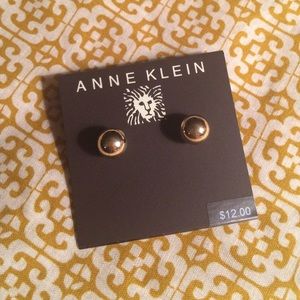 Anne Klein gold ball stud earrings NWT