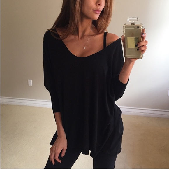 • SOLD • Soft Black Dolman Top L - Picture 4 of 4
