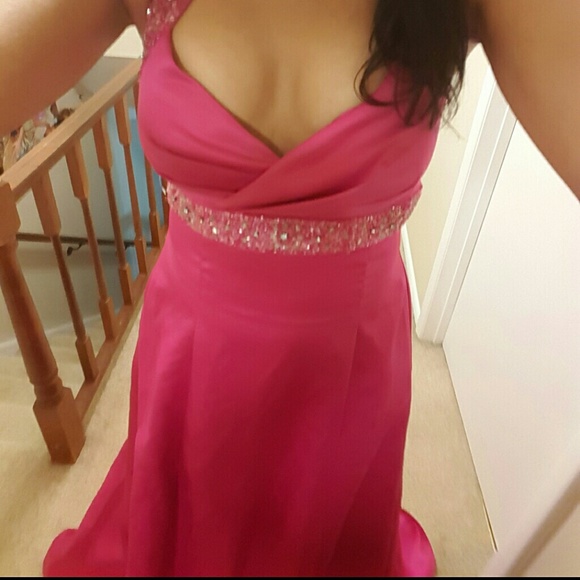 NWOT Bright Magenta Satin Gown