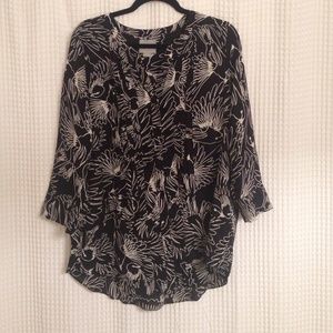 Black and white button up