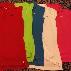 5 Hollister polo shirts