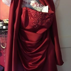 Red floor length gown