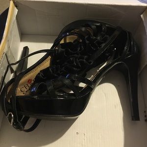 Black heels with Ruffles