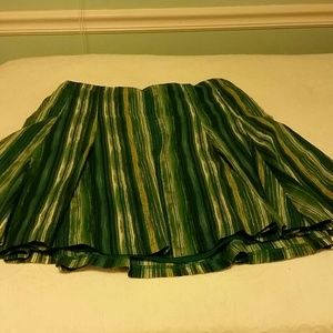 Green stripe skirt