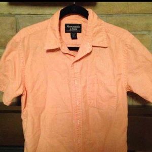 Abercrombie orange &white 100% cotton men's shirt