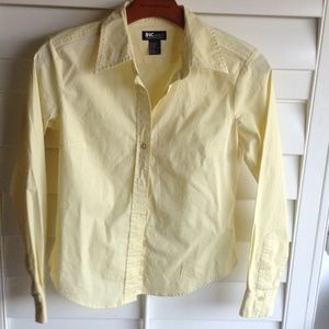 Yellow button down shirt