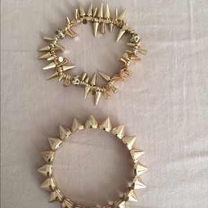 BaubleBar spiked bracelets in gold