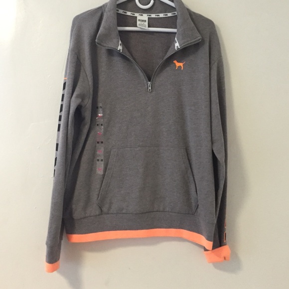 PINK Half Zip Grey/Orange