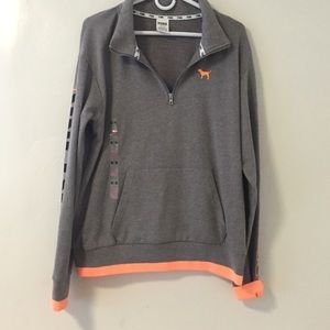 PINK Half Zip Grey/Orange