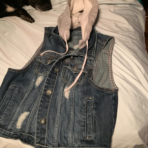 Jean no sleeve jacket