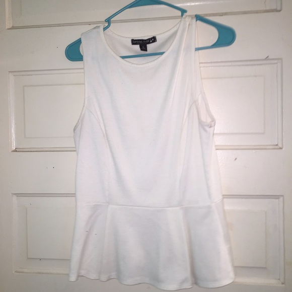 White peplum top