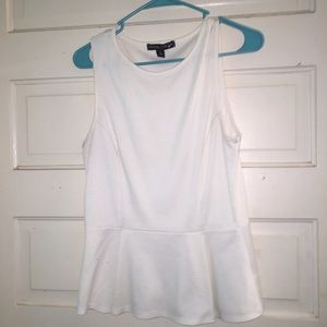 White peplum top