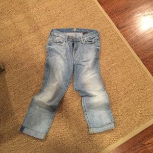 7 for all mankind the skinny crop and roll jeans