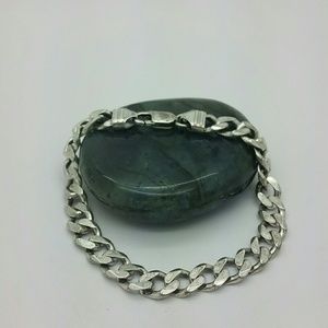 Vintage 9mm Cuban Link Sterling Silver Bracelet