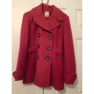 Fossil brand red pea coat size M