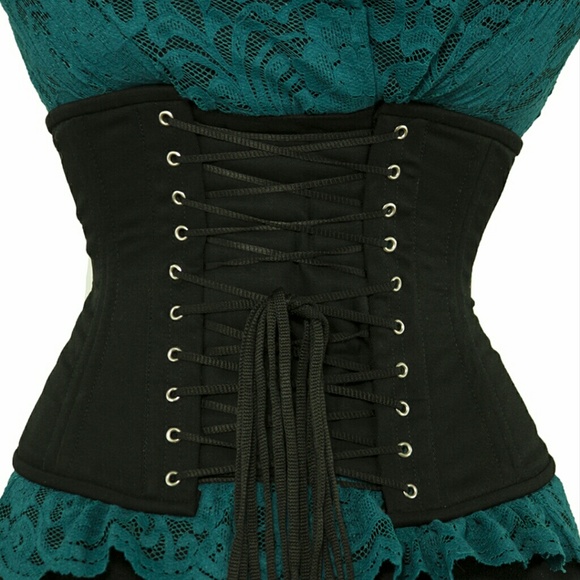 Steel boned waist training corset