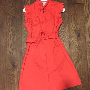 Coral Button Down Dress