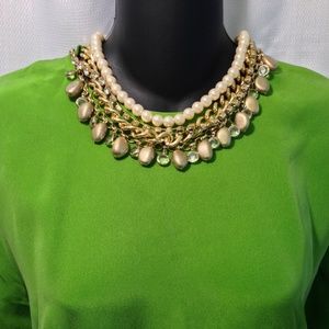 Apple Green Chaus Silk Shirt Size 12.