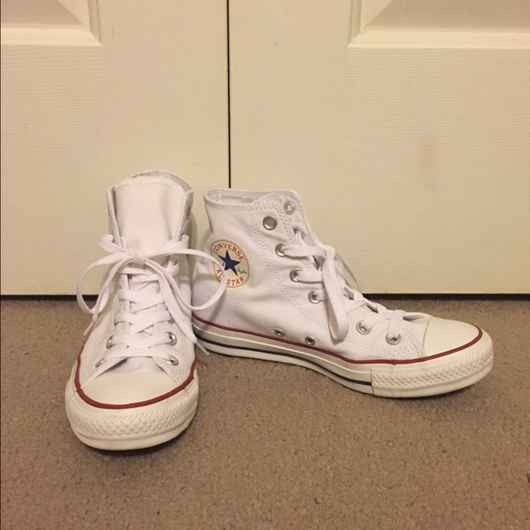 Converse white high tops size 7