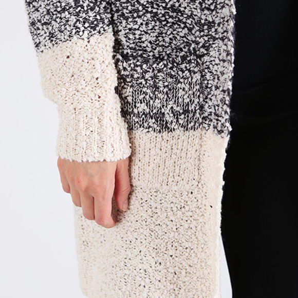 XX KYLIE ombrรฉ sweater cardigan - BLACK/CREAM - Picture 4 of 4