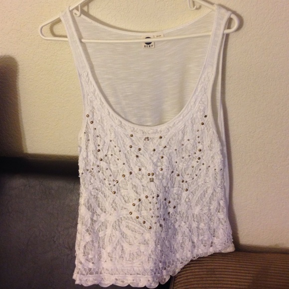 Lace beaded white top