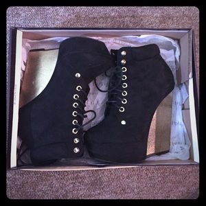 Black suede ankle booties