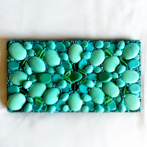 ⛔️SOLD⛔️Roberta Freymann Turquoise Clutch - Picture 4 of 4