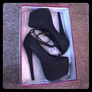 Black platform heels
