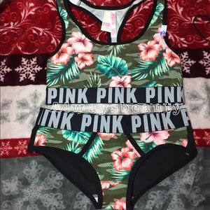Victoria's Secret Pink Bra Top and Logo Panty