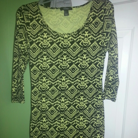 Black and yellow geometric print dress - Picture 1 of 3