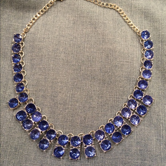 LIGHT SAPPHIRE BLUE + SILVER STATEMENT NECKLACE