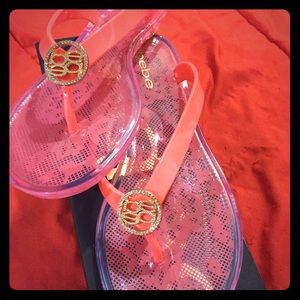 Pink & Gold Bebe sandals